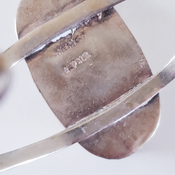 Vintage Navajo Alpaca Mexico & Turquoise Cuff Bangle - Picture 2 of 11